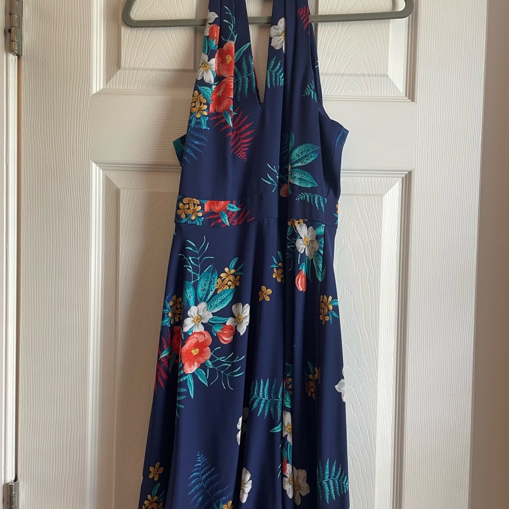 Express Navy Halter Dress